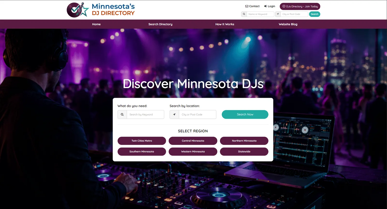 DJ Directory — screen 1 of 5